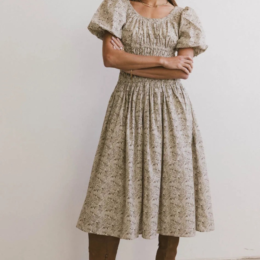 Elegant Floral Print Women Dress